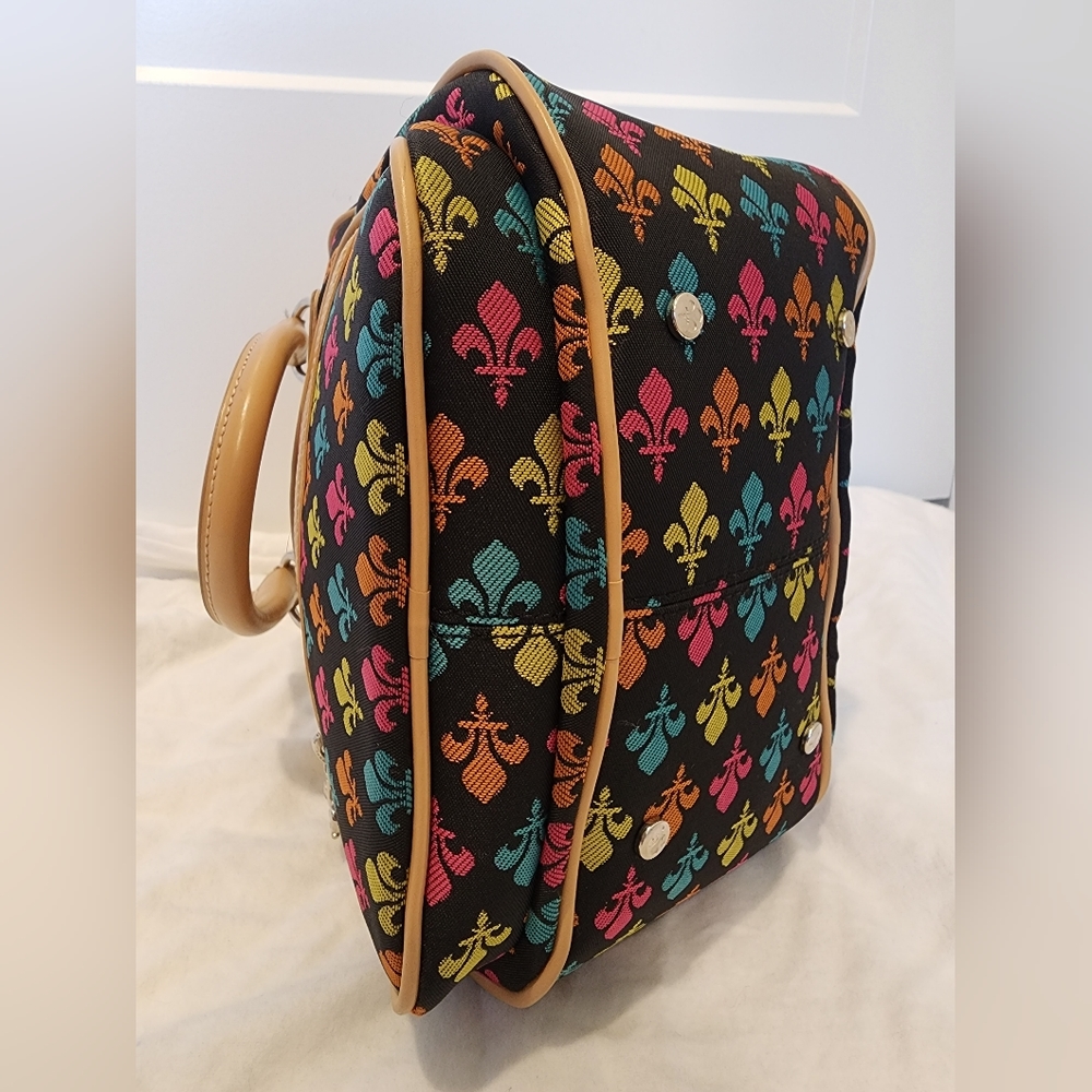 Patrick Cox Multi-Colored Fleur-De-Lis Satchel - image 8